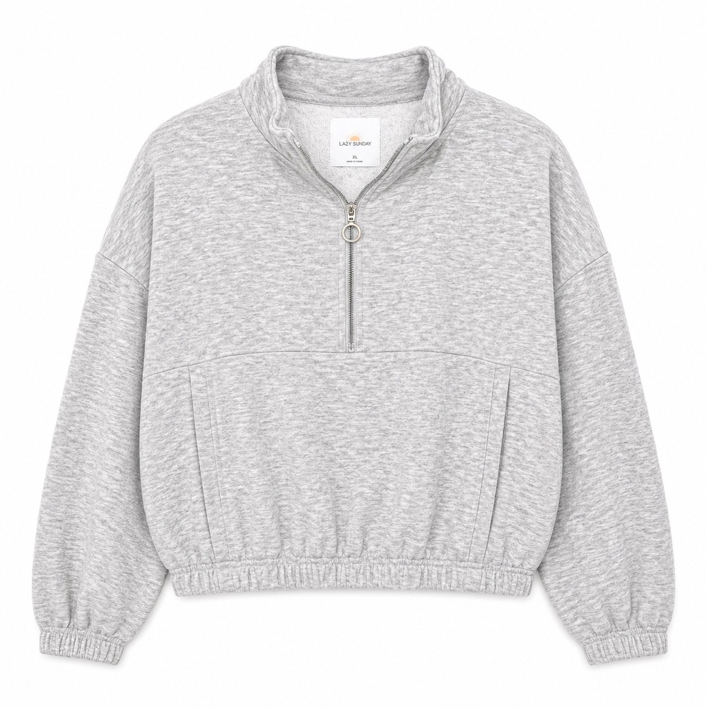 Lazy Sunday Half Zip Pullover Sweatshirt XL Anthropologie Style